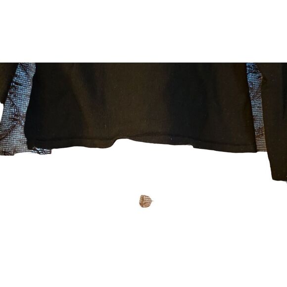 Halogen Sweater Womens XLarge Pullover V-Neck Black Merino (?) Wool Classic Warm - Picture 3 of 15